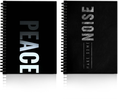 DI-KRAFT Diary Combo Pack | Printed Diary combo Pack | BTS New Collection A5 Diary Unruled 120 Pages(Dark Black 002, Pack of 2)