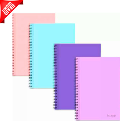UNIQPAL Notebook A4 Notebook Unruled 200 Pages(Multicolor, Pack of 4)