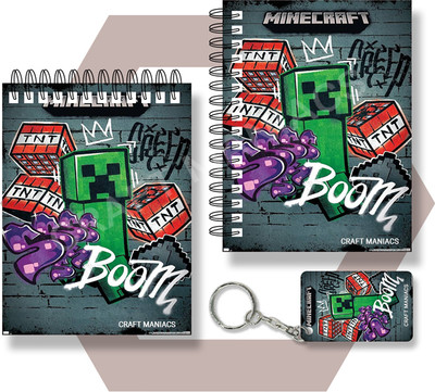 craft maniacs MINECRAFT A6 NOTEBOOKS A6 Diary UNRULED 100 Pages(Purple)