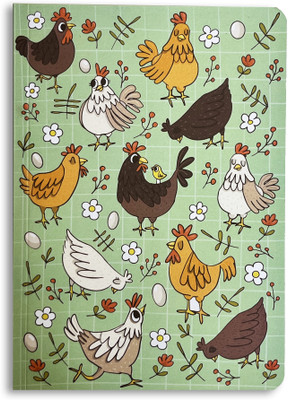 doodleholic Chicken Farm A5 Notebook Ruled 30 Pages(Green)