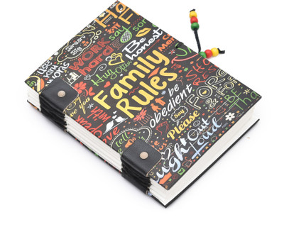 CRAFT CLUB Family Rules Journal Handmade Diary for Kids & Home Motivational Quote Notebook A5 Diary Unruled 144 Pages(Multicolor)