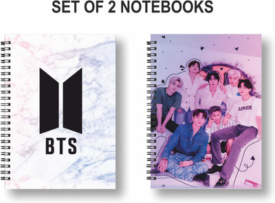 Papco BTS PACK OF 2 NOTEBOOKS A5 Diary Ruled 144 Pages(Multicolor, Pack of 2)