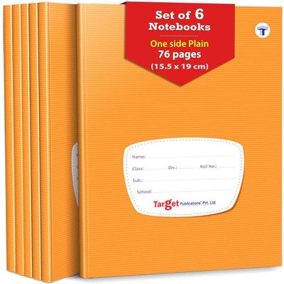 Woodsnipe Interleaf Single Line Notebook | One Side Ruled One Side Plain Regular Notebook Ruled 432 Pages(Brown, Pack of 6)