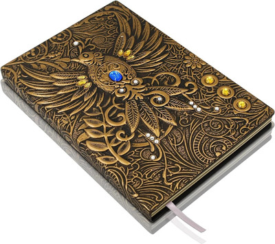 radhey preet 3D embossed on both side metallic feeling phoenix style diary for all, RP1379 A5 Diary Ruled 200 Pages(Bronze)