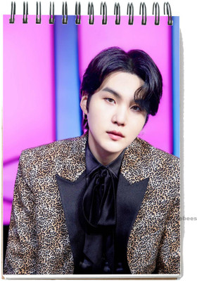 PurpleBees BTS Suga notepad for school, collage for bts army fan (A-16) A6 Note Pad Plain 50 Pages(Multicolor)