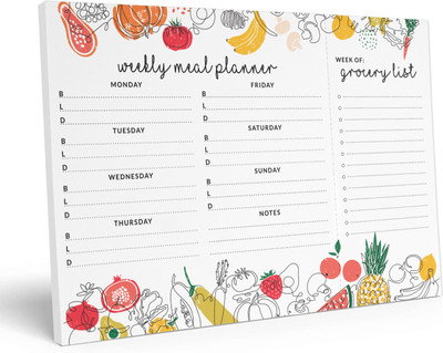 Inkdotpot Meal Planner Regular Planner Unruled 54 Pages(White)