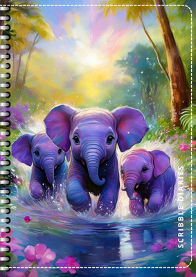 Scribble Thick 200 Pages with Bookmark A4 Notebook Ruled Single Line 200 Pages 60 Pages(Blue)