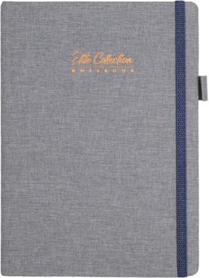 Pragya A4 Classic Diary Notebook Canvas Finish Hard Cover A4 Diary Single Line 192 Pages(Greyish, Pack of 2)