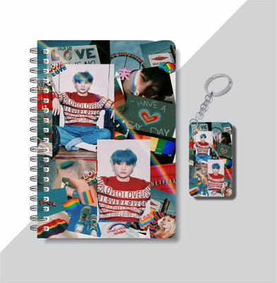 craft maniacs SUGA DIARY & KEYCHAIN A5 Notebook RULED 120 Pages(Multicolor)