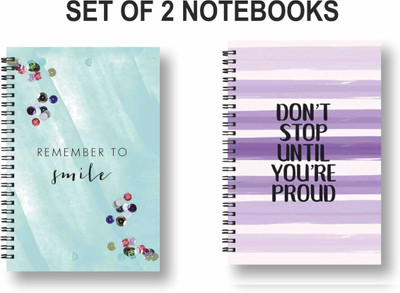 ROT RIX Notebook A5 Diary Unruled 144 Pages(Multicolor, Pack of 2)