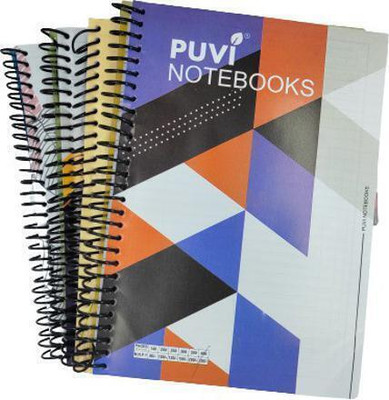 Puvi SPIRAL NOTEBOOK A4 Notebook Ruled 400 Pages(White, Pack of 5)