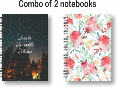 ROT RIX combo of 2 Notebooks A5 Diary Unruled 144 Pages(Multicolor, Pack of 2)