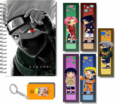 craft maniacs ANIME DIARY & FREEBIE BOOKMARKS WITH KEYCHAIN A5 Diary RULED 160 Pages(Multicolor)
