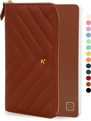 NEORAH Petite Travel Journal Diary COMPENDIUM + Replaceable Dot Grid Refill Notebook Assorted Organizer ‎Dotted 160 Pages(Brown)