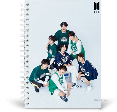 PurpleBees Bts Ot7 Baseball Diary | Bts Printed Unruled 160 Pages A5 Size Notebook | A5 Notebook Plain 150 Pages(Multicolor)