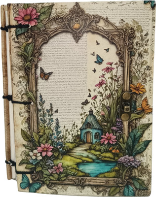 ALAYANACRAFTS Handmade A5 Notebook UNRULLED 200 Pages(MULTICOLOR-5, Green)