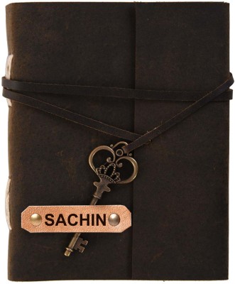 Rjkart SACHIN embossed Leather Cover Diary With Key Lock A5 Diary Unruled 200 Pages(Brown)