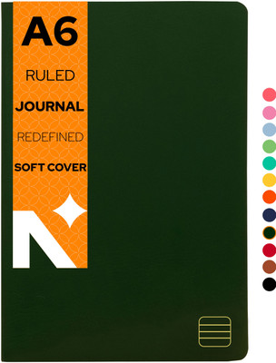 NEORAH Ruled Journal Notebook - 110 GSM - Softcover A6 Note Book Single Ruled 160 Pages(Dark Green)