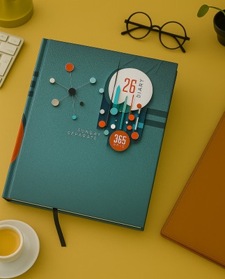 Excel Executive Style Month Cut Hard Bound Diary with Sunday separate Pages Regular Diary 2026 Ruled (Cover Color may be Different) 365 Pages(Grey)