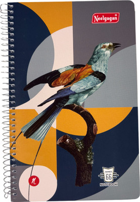 NEELGAGAN No. 66 Spiral Notebook A5 Diary Size Ruled 160 Pages(Multicolor, Pack of 5)