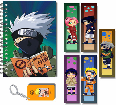 craft maniacs ANIME DIARY & FREEBIE BOOKMARKS WITH KEYCHAIN A5 Notebook RULED 160 Pages(Multicolor)