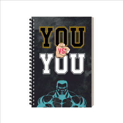 ESCAPER You Vs You Fitness Diary Notebook For Personal & Office Use A5 Diary Ruled 160 Pages(You Vs You)
