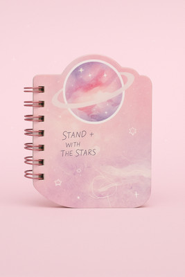 ShreejiSupplies 3D Planet Design | Pocket-Size | Pocket-size Notebook Single Ruled 60 Pages(Pink)