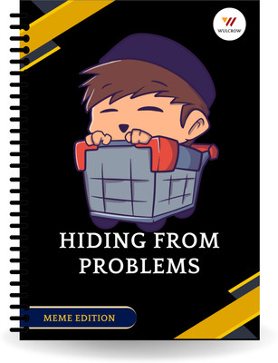 Wulcrow Premium Notebook | Hiding from problems | A5 Notebook Ruled 140 Pages(Black)