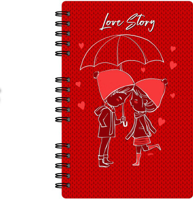 CREATIVE CONVERT Love Story Soft A5 Notebook RULED 160 Pages(White, Red)