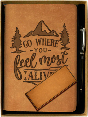 DI-KRAFT HANDCRAFTED LEATHER JOURNAL WITH PEN GIFT SET A5 Journal UNRULED 144 Pages(MULTICOLOR08, Pack of 2)