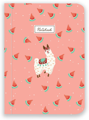 Happening Hippo Llama A6 Notebook Unruled 100 GSM 50 Pages(Peach)