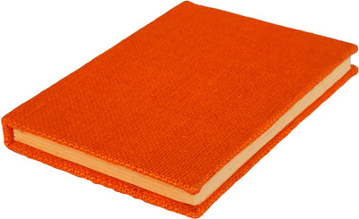 eShilp Handmade Journal Jute Fabric Cover B6 Diary Unruled 90 Pages(Orange)