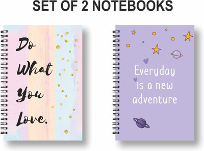 ROT RIX combo of 2 Notebooks A5 Diary Ruled 144 Pages(Multicolor, Pack of 2)