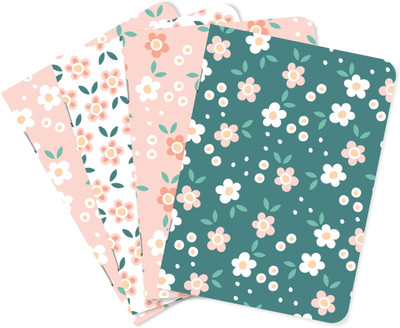 Raptech notebook Unique Stationery items, Easy to Carry, Plain Cute (Daisy Flower) A5 Diary UnRuled 240 Pages(Multicolor, Pack of 4)