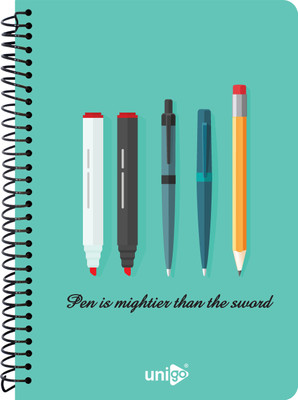 UNIGO Notebook A4 Notebook Single Line - Ruled 300 Pages(Turquoise)