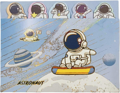 HARBAN MART Astronaut Space Theme Sticky Notes Bookmarks Memo Note Pad - Pack of 1 Mini Note Pad No Ruling 120 Pages(Light Blue)