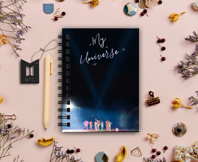 DI-KRAFT BTS Printed Diary for Home and office use A5 Diary Unruled 160 Pages(Black and Blue 008)