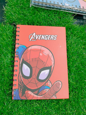 KALRA MAGIC Unique Super Heroes |Spiral Diary | Personalized |Hard Cover Notebook For Kids Regular Notebook yes 110 Pages(Red, White)