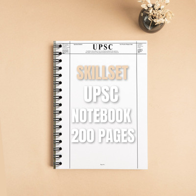 SKILLSET Upsc Answer Writing Copy Combo- Upsc Answer Writing Booklet-Notebook Regular Notebook Unruled 200 Pages(White)