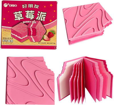 Gold Leaf Chocolate Waffle Bite Shape Pocket-size Diary Unruled 80 Pages(Pink)