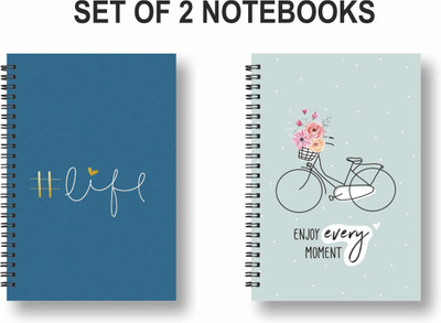 ROT RIX combo of 2 Notebooks A5 Diary Unruled 144 Pages(Green, Pack of 2)