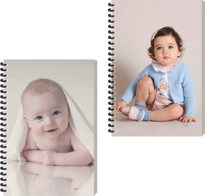 ESCAPER Aesthetic Pregnancy Journal Diary, Cute Baby Notebook for Gifting, Notepad A5 Diary Ruled 160 Pages(Combo- C, Pack of 2)