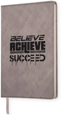 Doodle Hard Bound Faux Leather Notebook with Bookmark Dangler A5 Diary Ruled 192 Pages(Brown)