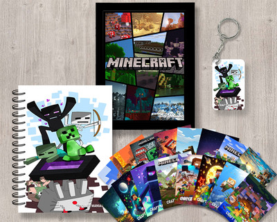 craft maniacs MINECRAFT GIFTING COMBO A5 Diary RULED 120 Pages(Black)