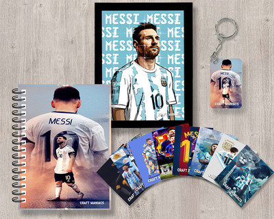 craft maniacs FOOTBALLER GIFTING COMBO A5 Note Pad RULED 120 Pages(Black)