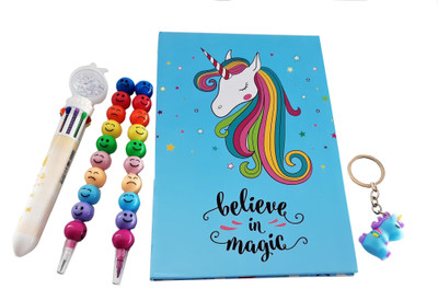 Paper Bear Unicorn A4 Diary ruled 160 Pages(Multicolor, Pack of 5)