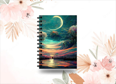 EVA RETAIL Spiral Wire Bound Nature Print Notebook A5 Notebook Unruled 160 Pages(Multicolor)