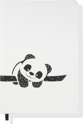 YETZ A5 Panda On A Tree Hardcover 80GSM 160 Pages Bookmark Ribbon Animal Diary A5 Diary Ruled 160 Pages(White)