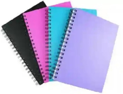 UNIQPAL SPIRAL Notebook A4 Notebook UNRULED/PLAIN 200 Pages(Multicolor, Pack of 4)