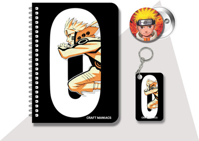 craft maniacs NARUTO DIARY & 2 FREEBIE A5 Diary RULED 120 Pages(Multicolor, Pack of 3)